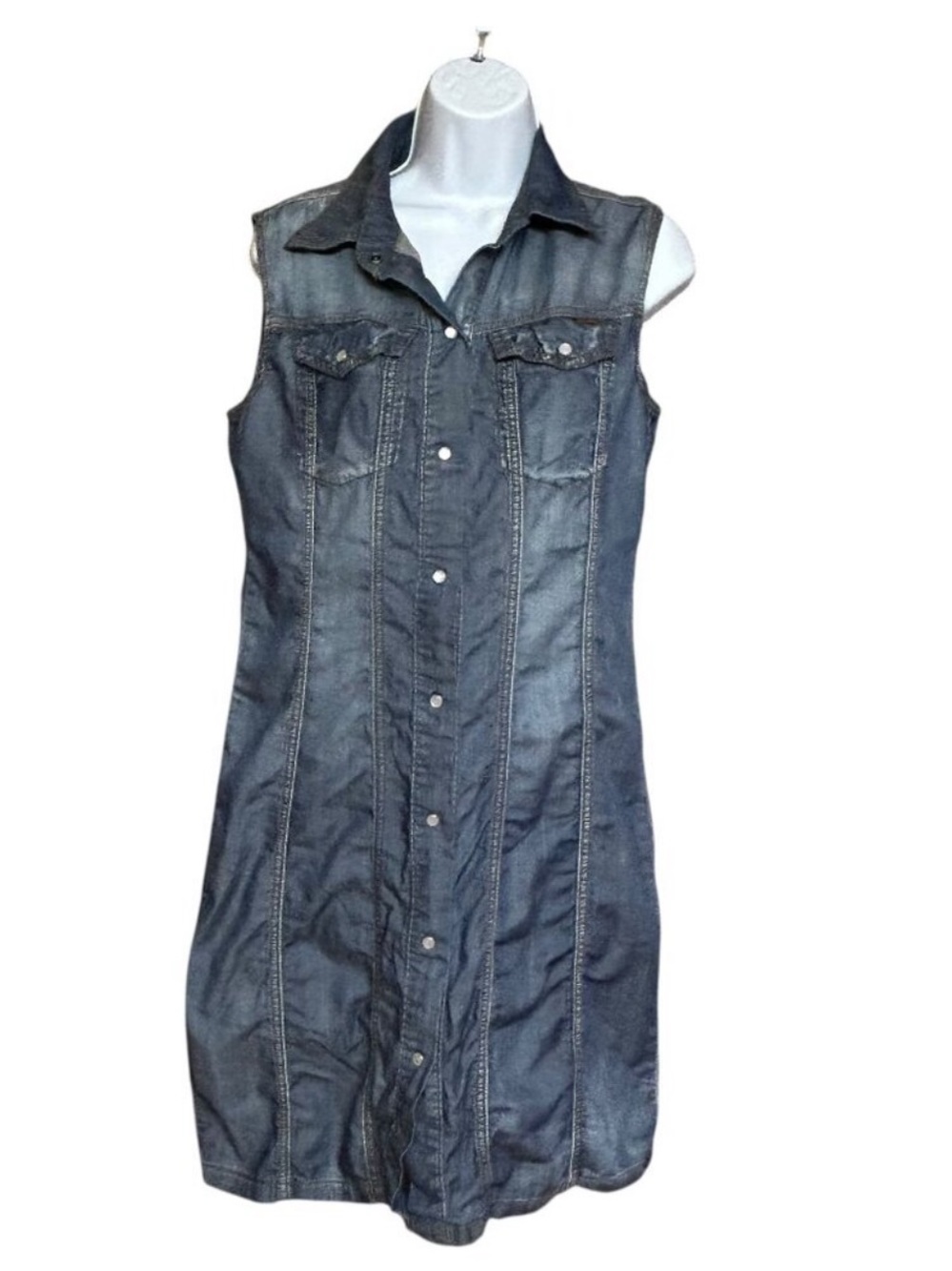 Carreli Jeans Sleeveless Denim Shirt Dress Size 8